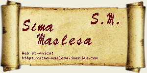 Sima Masleša vizit kartica